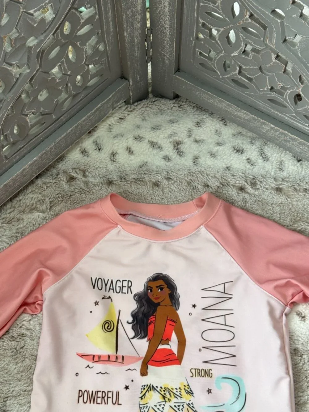 Disney Moana long sleeve rashguard girls 4T tropical beach summer vacation